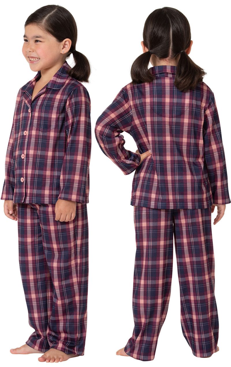 pjg k3211 burgundyplaidbuttonfrontpj girls sideback 20201012 1042