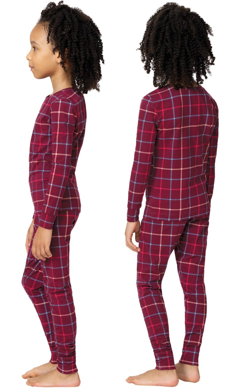 pjg k3784 maroontealplaidpj youth SB