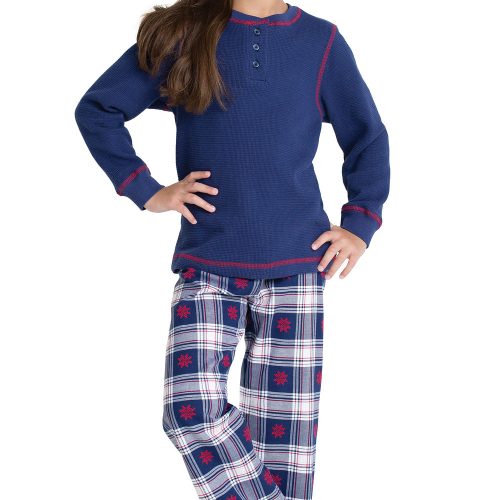 pjg kt k2211 darkbluesnowflakeplaidthermaltoppj girls gkpj04663 keyword 20151012 0925