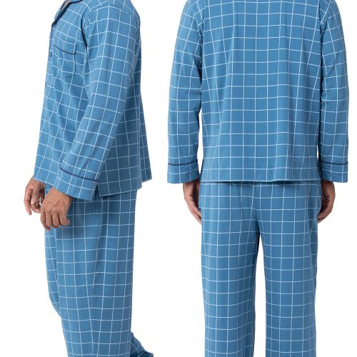 pjg m2450 bluecheckbuttonfrontpj men gkpj06798 sideback 20190222 1447