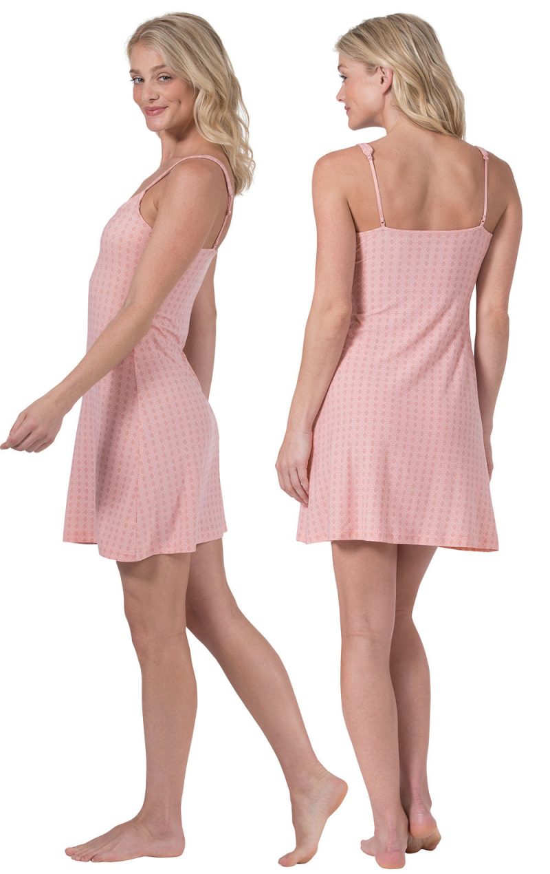 pjg w1079 pinkstretchknitgeoprintchemise women gkpj06048 detail3 20181113 1140