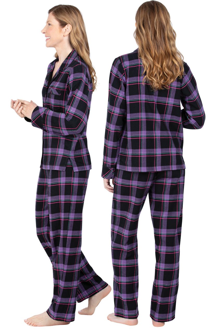 pjg w1277 blackpurpleplaidbuttonfrontpj women gkpj07539 sideback 20190926 1156