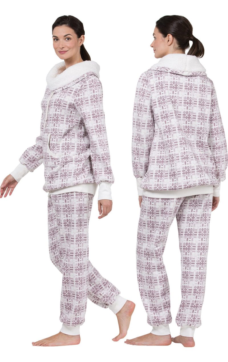 pjg w1313 pinkprintrollneckpajamaset women gkpj03272 sideback 20181119 1453