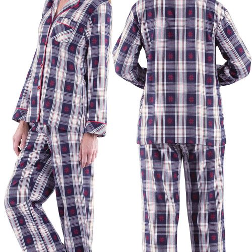 pjg w2196 darkbluesnowflakeplaidbuttonfrontpj women gkpj07483 sideback 20190926 1159