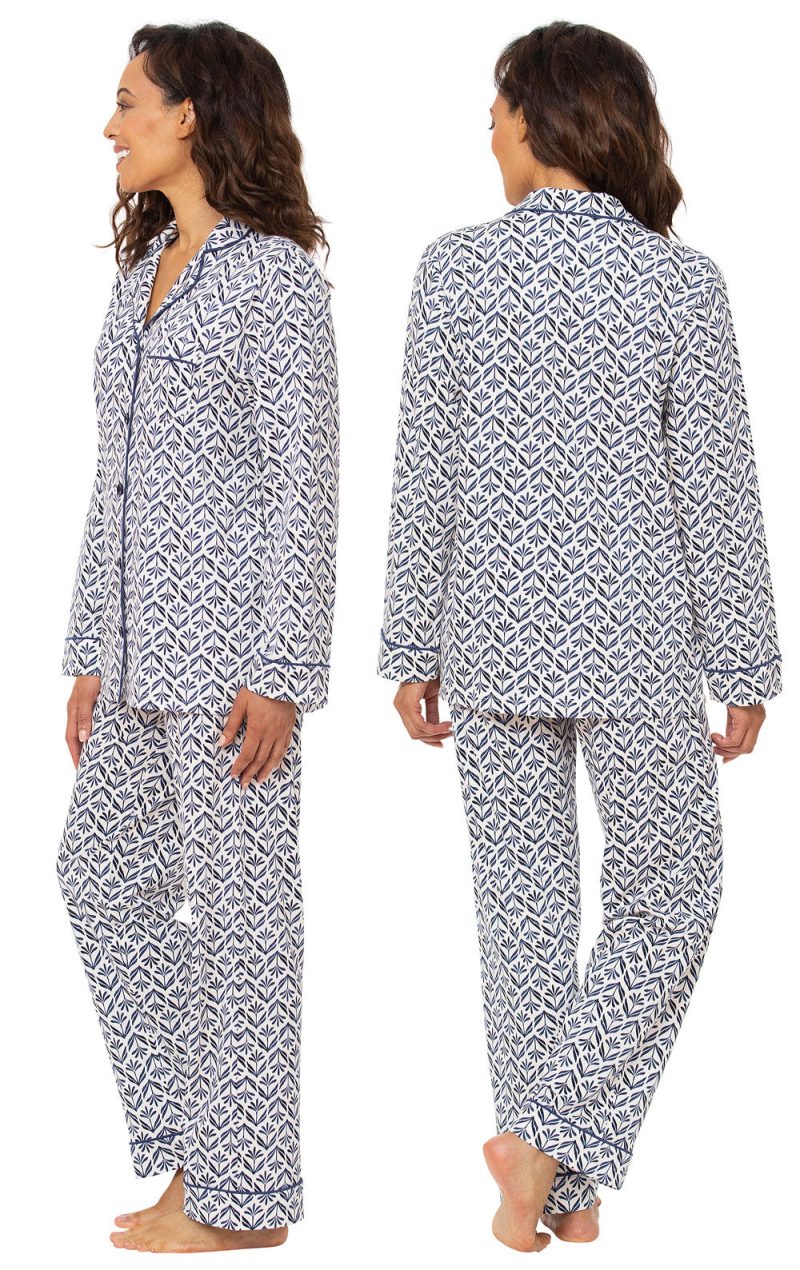 pjg w3261 blueblockprintbuttonfrontpj women sideback 20201012 1042