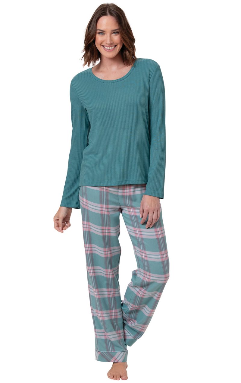 pjg w3480 tealpinkplaidthermaltoppj women main 20210917 1421