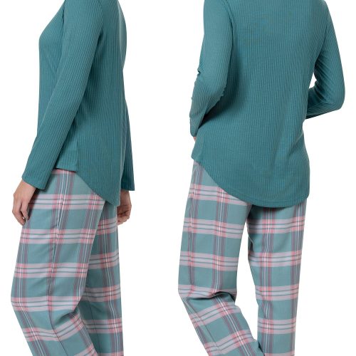 pjg w3480 tealpinkplaidthermaltoppj women sideback 20210920 0956