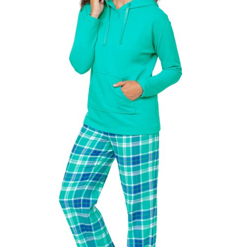 pjg w3516 greenbluebrightplaidhoodiepj women FE1 200724 036