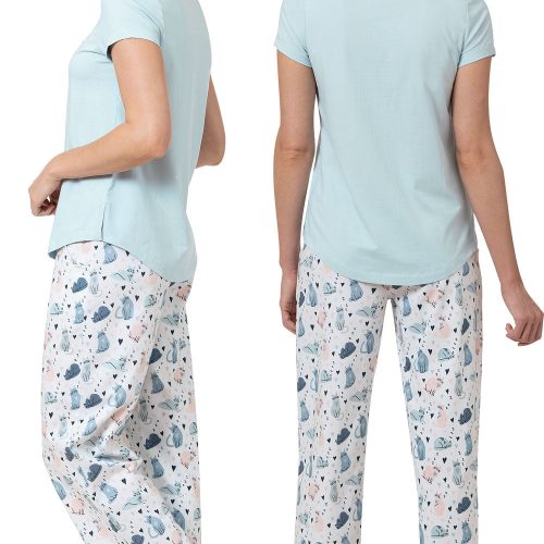 pjg w4010 lightbluewhitecatprintpj women sideback 20210820 1123