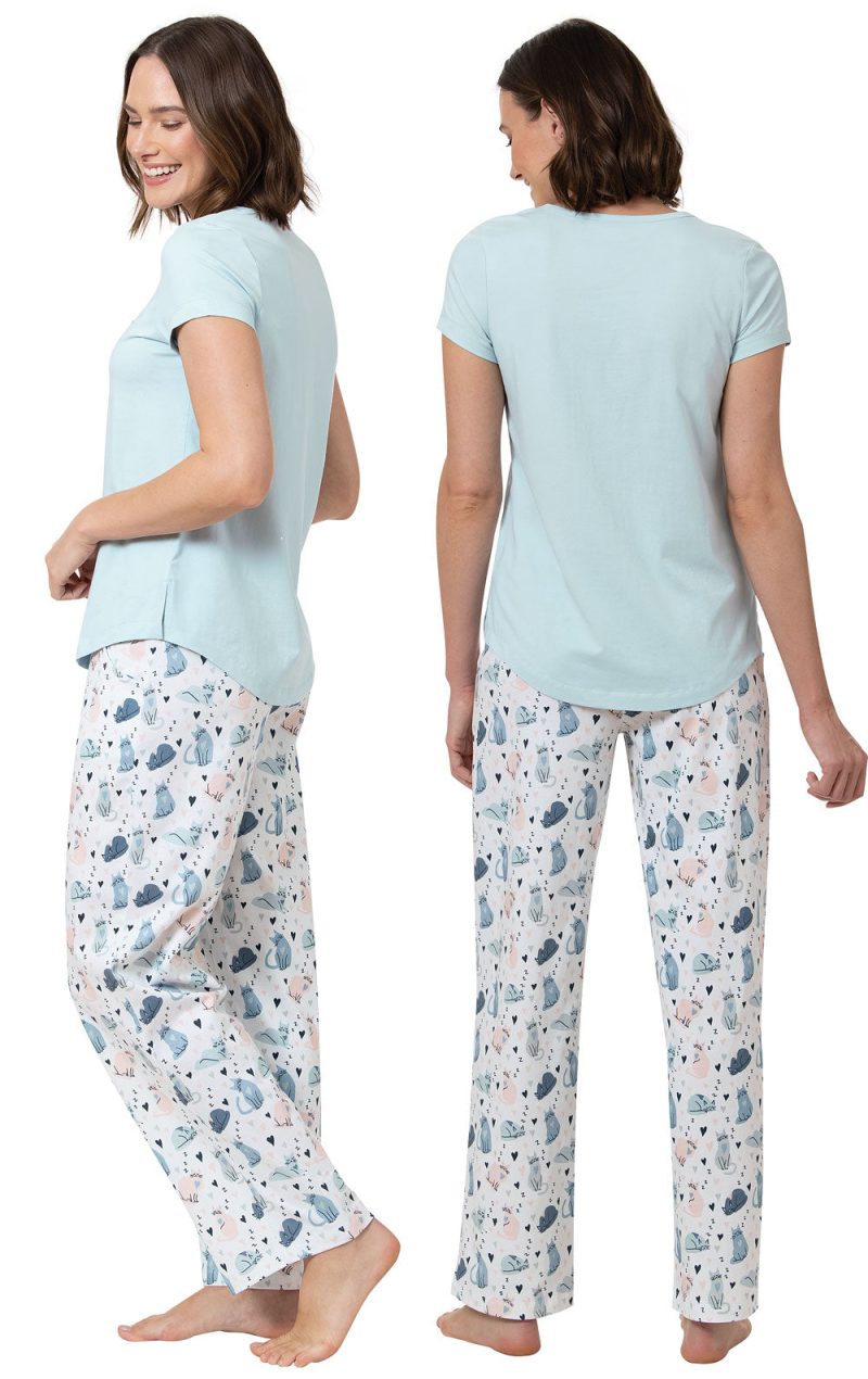 pjg w4010 lightbluewhitecatprintpj women sideback 20210820 1123